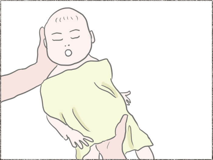 沐浴中の赤ちゃんのイラスト
